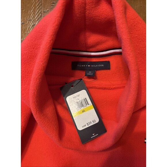 Tommy Hilfiger Turtleneck Sweater Size Medium FLEECE Orange NWT - Picture 5 of 7